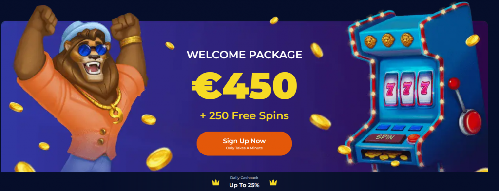 Nine Casino: Screen shot of Welcome package