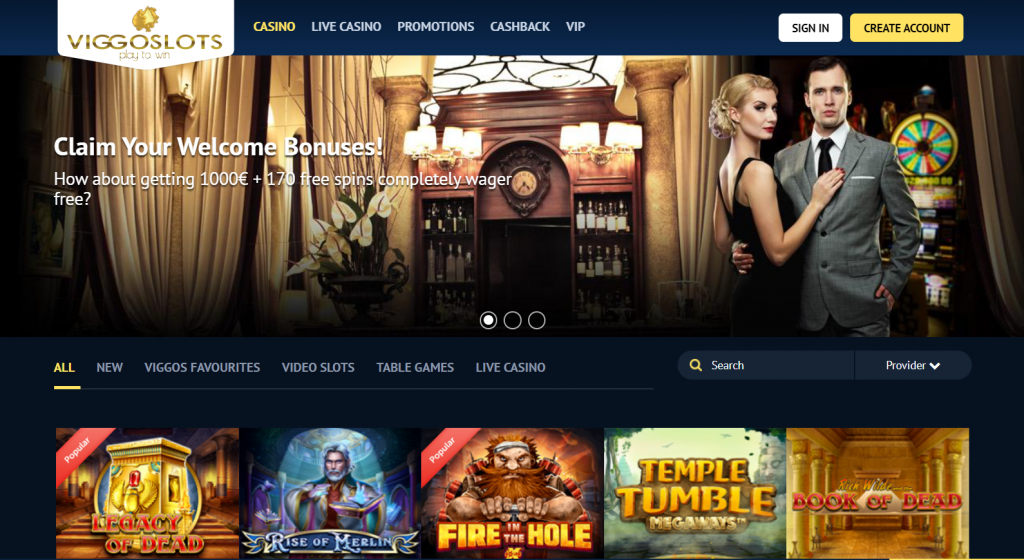 Viggoslot Casino - Screenshot of  Welcome page