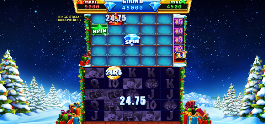Bingo Staxx Rudolphs Reign, win screen