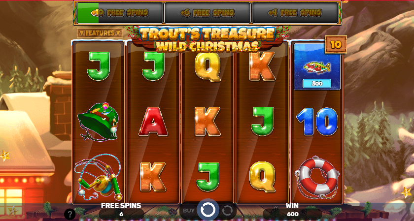 Trout's Treasure - Wild Christmas, play screen