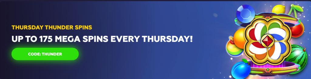 Thursday Thunder Spins at Playfina Casino, Screenshot