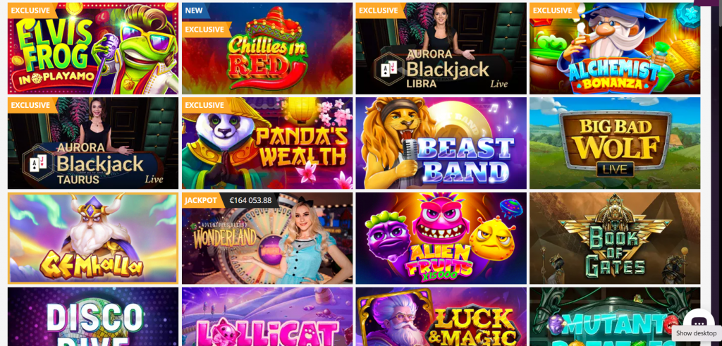 Playamo Casino, Slots