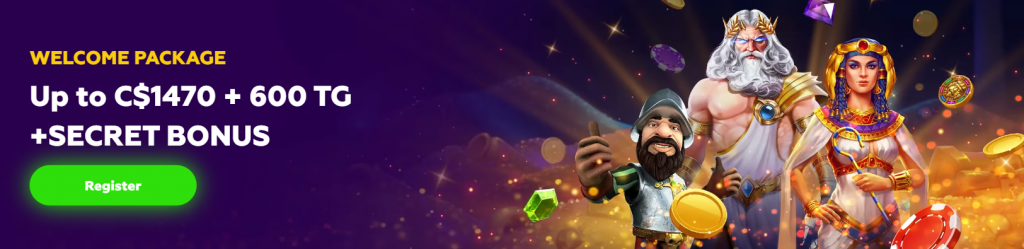 Welcome Package at Playfina Casino, Screenshot