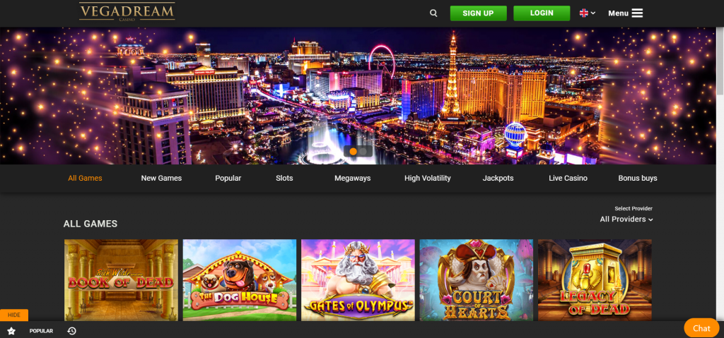 Vegadream Casino, screenshot